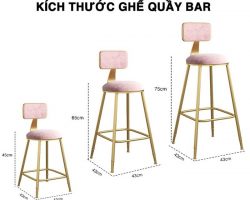 Kích thước ghế quầy bar đẹp cho không gian Café